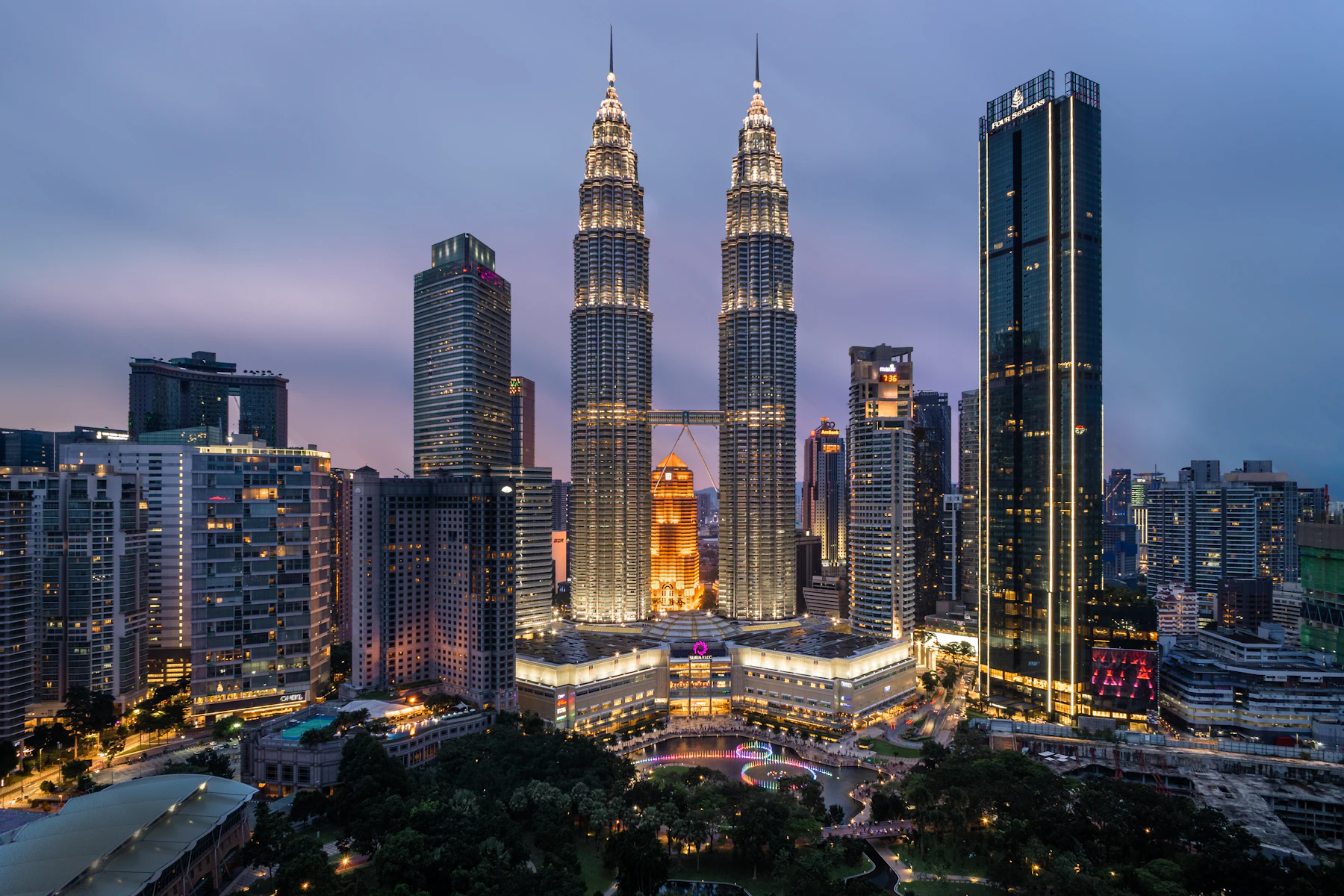 Kuala Lumpur skyline at dusk